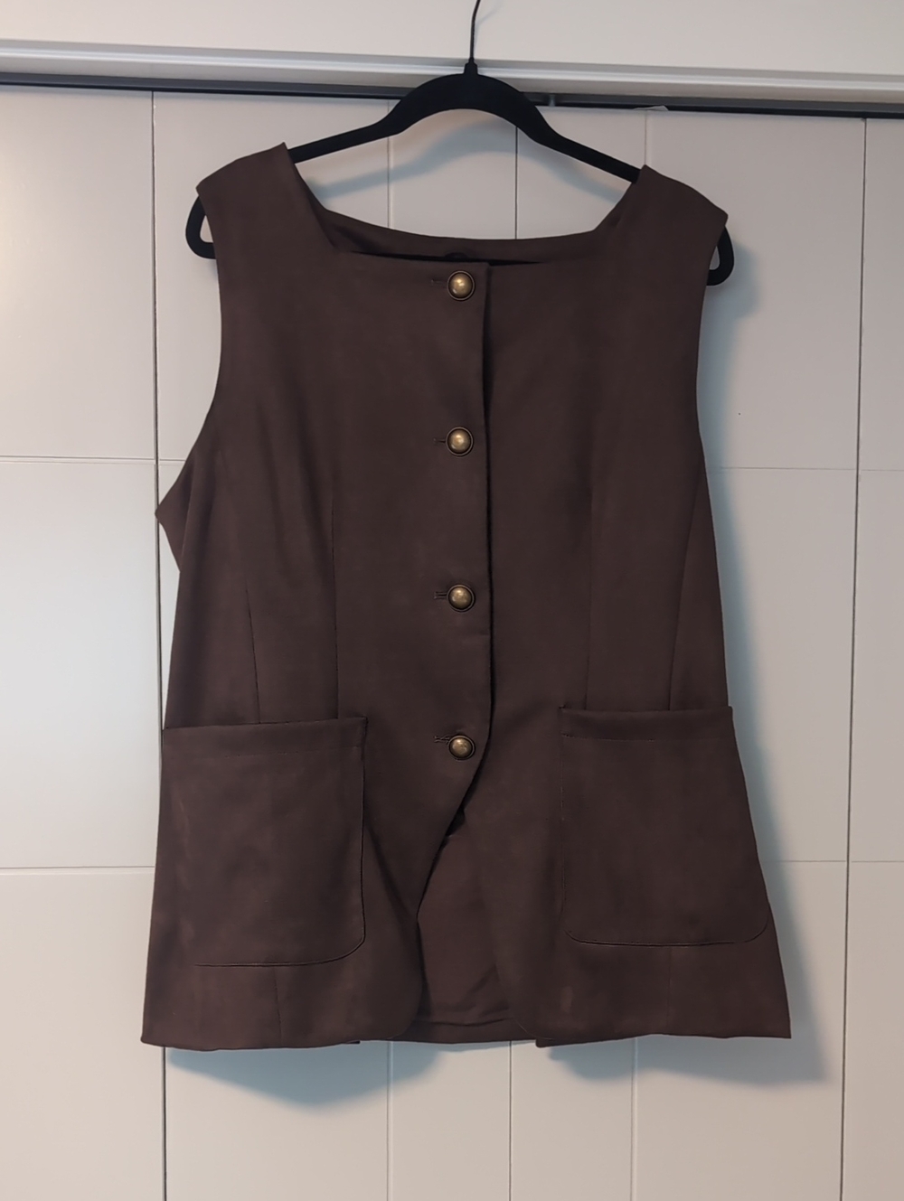 Anthropologie Maeve Dark Brown Sleeveless Button Vest